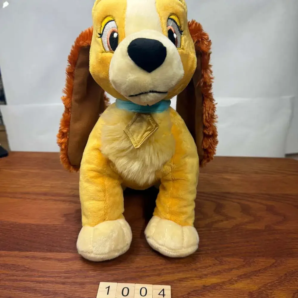 Disney Store Lady and the Tramp Lady Plush Dog Yellow Blue Collar
